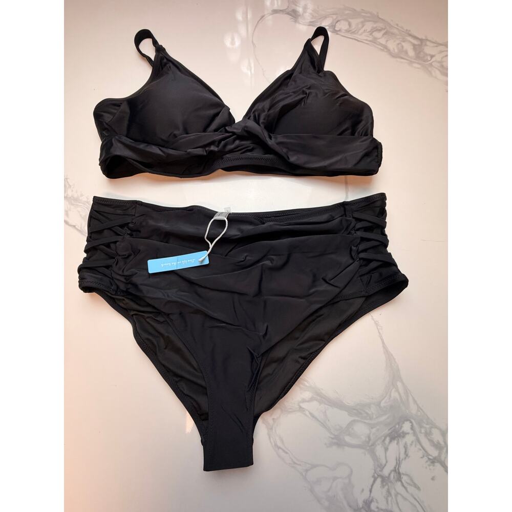 Women’s Black High Waist Bikini Set 4XL